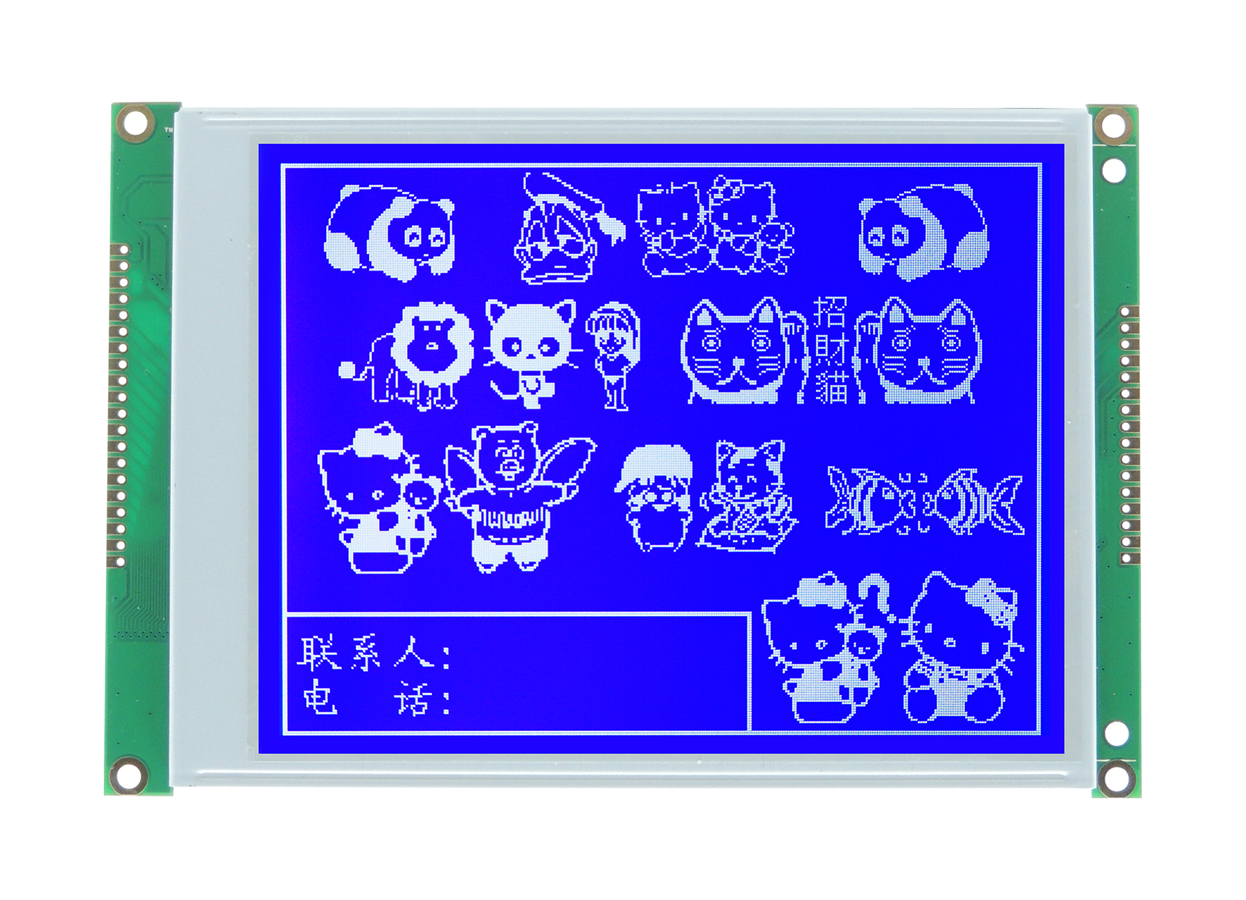 恒域威320240B图形点阵单色屏 带控负蓝底白字 工作电压3.3V