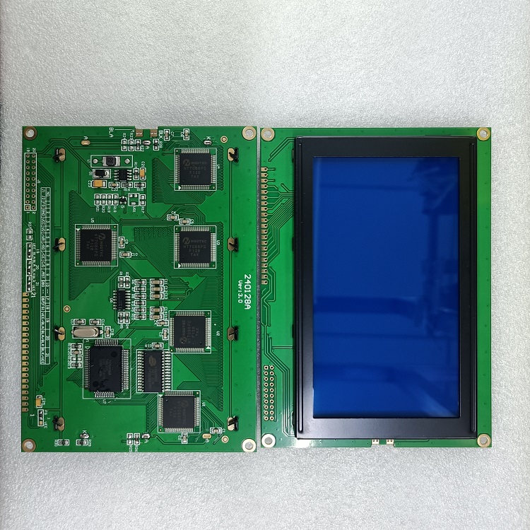 恒域威240128点阵模块 蓝屏公交智能卡系统用液晶显示屏LCM工控模组