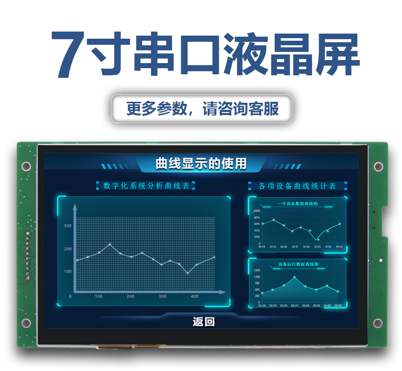 7寸HMI串口智能电容触摸液晶显示屏 带外壳7寸人机交互屏