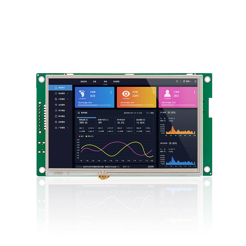 HYW050F 5寸电阻触摸 485/232通信 音视频WiFiHMI组态显示屏