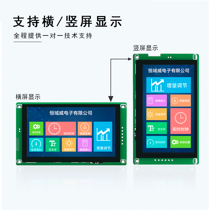 HYW043F3 高性能 电阻触摸 通信支持RS232/TTL/485 音频播放