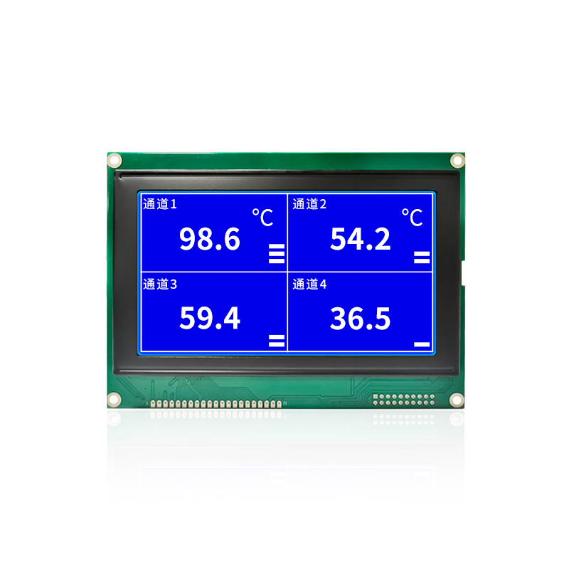 恒域威240128LCD单色屏 蓝底白字 图形点阵美容电表显示液晶屏 工业级LCM模组