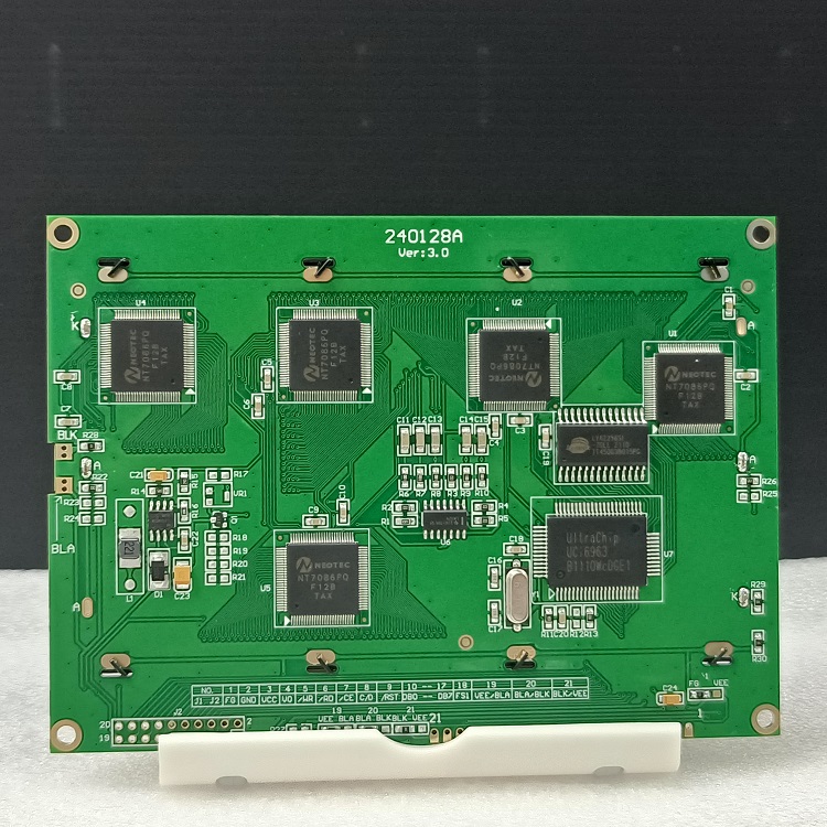 恒域威240128点阵屏-美容仪器显示模组-蓝底白字工控工业级LCD液晶显示屏