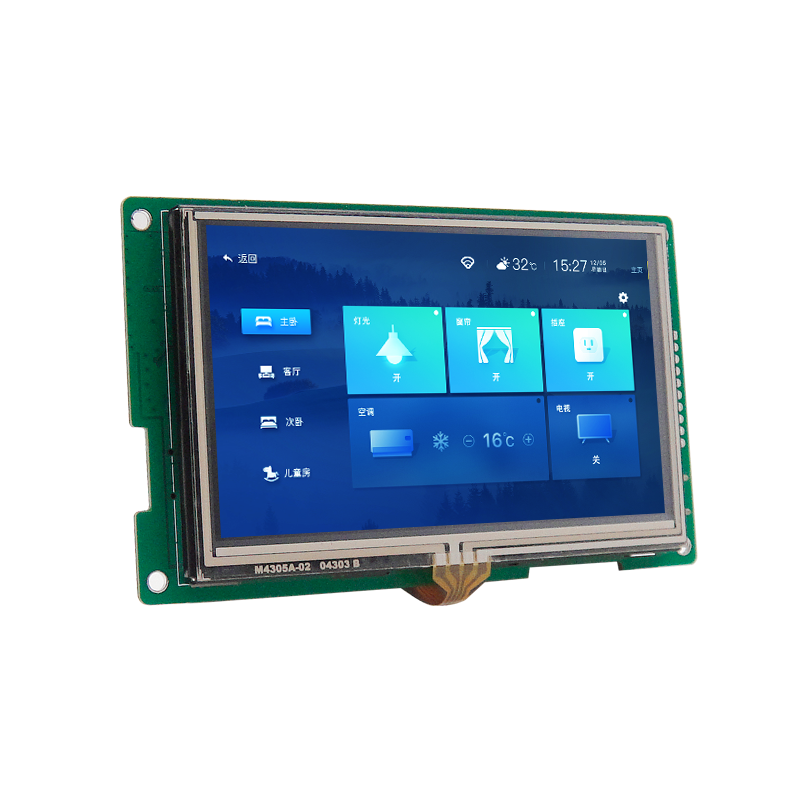 恒域威4.3寸串口电阻触摸HMI组态屏232工业显示屏LCD液晶模块