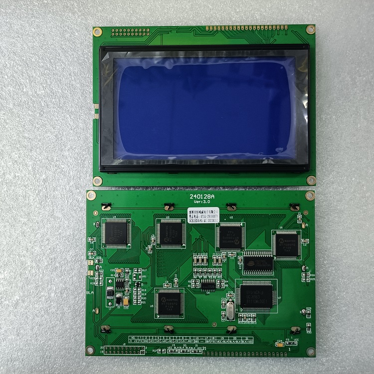 恒域威240128点阵屏-美容仪器显示模组-蓝底白字工控工业级LCD液晶显示屏